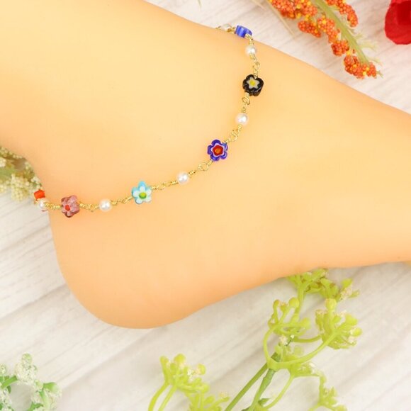 "Handmade Anklet – Elegant & Delicate Jewelry for Women | UNVRC1337 - Picture 8 of 10